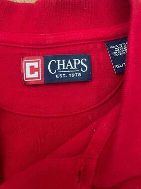 Chaps Men's Red Short Sleeve Pique Polo Shirt Size XXL/TT